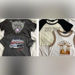 BUNDLE 4 crop tops size L Graphic top Crop top womens tops